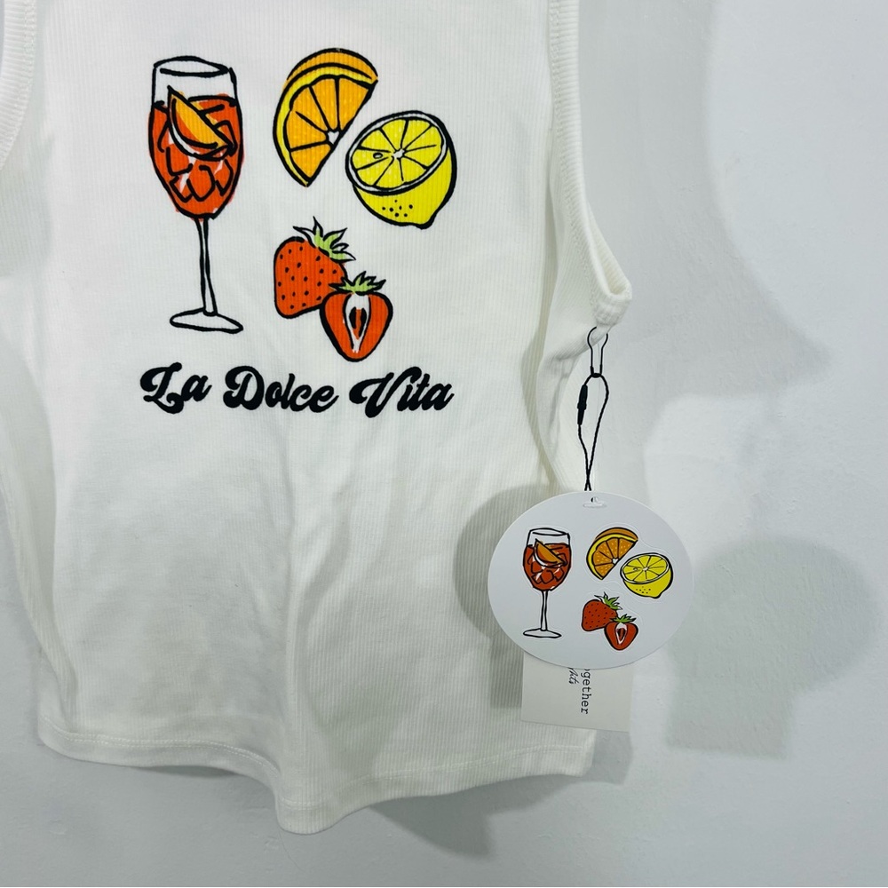 Better / Together White Ribbed Graphic Tank La Dolce Vita Graphic Aperol Spritz - Picture 4 of 7